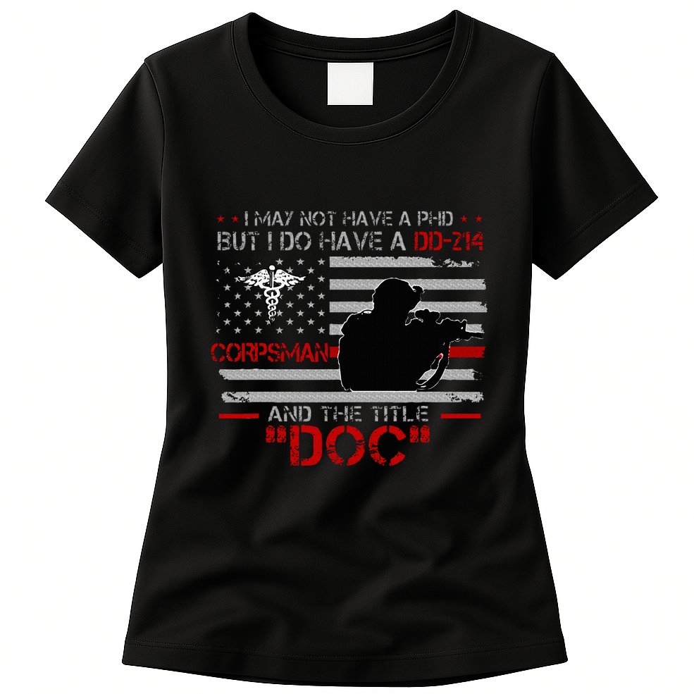 Corpsman 8404  Title Doc DD214  Gift For Corpsman Veteran Womens T-Shirt