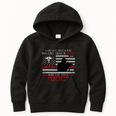 Corpsman 8404  Title Doc DD214  Gift For Corpsman Veteran Kids Hoodie
