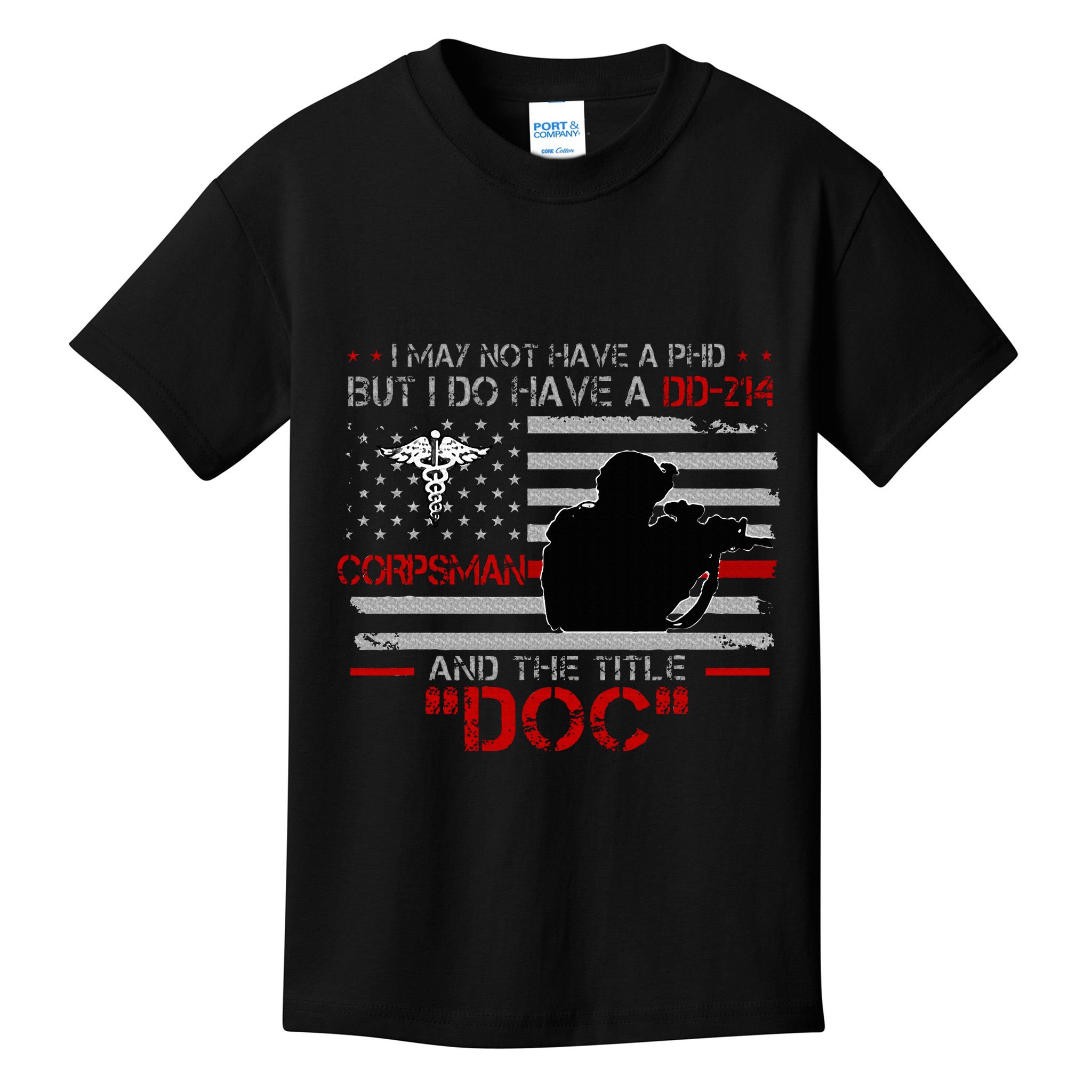 Corpsman 8404  Title Doc DD214  Gift For Corpsman Veteran Kids T-Shirt
