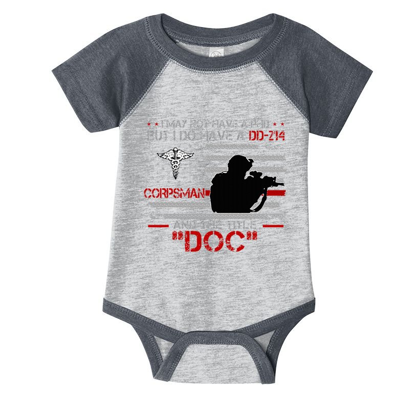 Corpsman 8404  Title Doc DD214  Gift For Corpsman Veteran Infant Baby Jersey Bodysuit