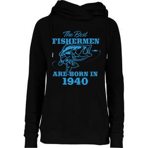 Cute 83 Year Old Fisherman Fishing 1940 83rd Birthday Womens Funnel Neck Pullover Hood