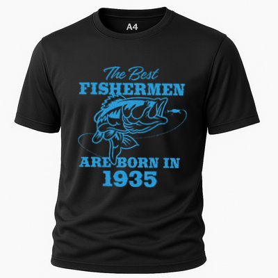 Cute 88 Year Old Fisherman Fishing 1935 88th Birthday Cooling Performance Crew T-Shirt