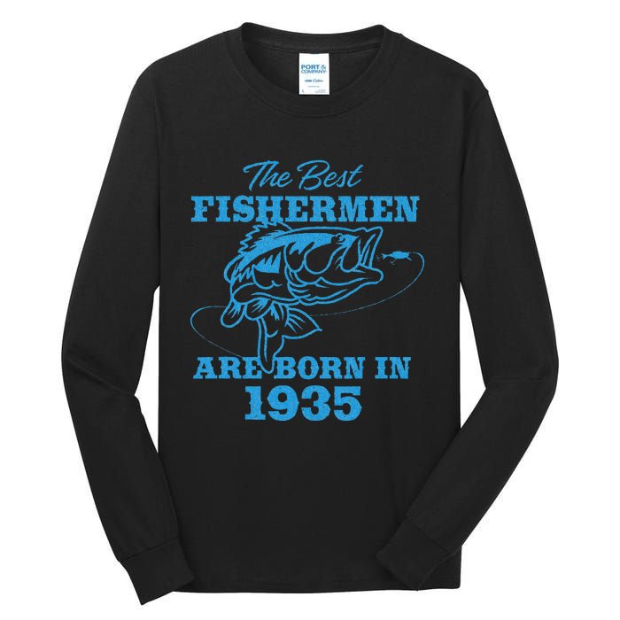 Cute 88 Year Old Fisherman Fishing 1935 88th Birthday Tall Long Sleeve T-Shirt