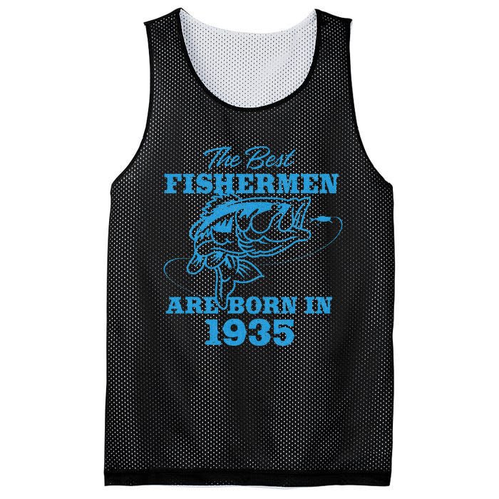 Cute 88 Year Old Fisherman Fishing 1935 88th Birthday Mesh Reversible Basketball Jersey Tank