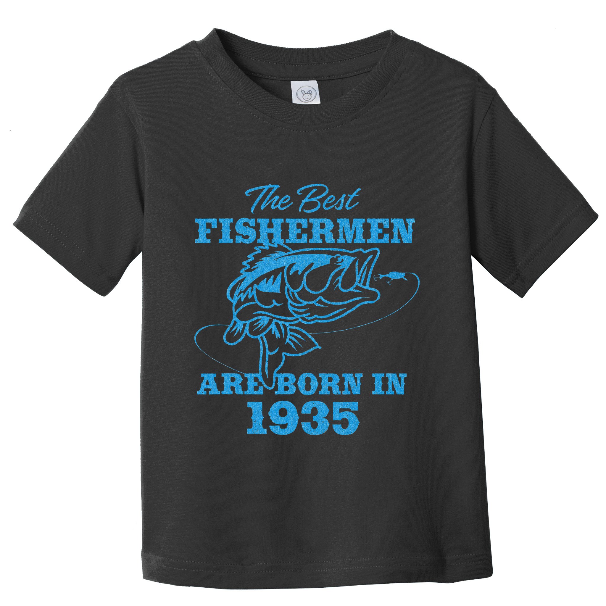 Cute 88 Year Old Fisherman Fishing 1935 88th Birthday Toddler T-Shirt