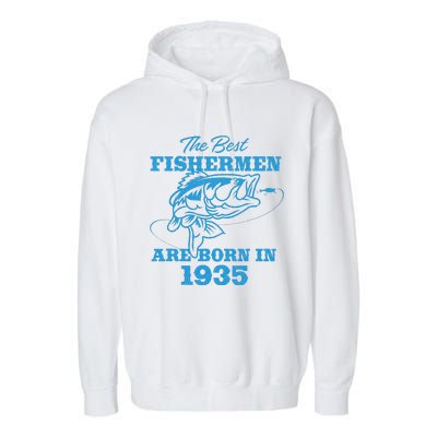 Cute 88 Year Old Fisherman Fishing 1935 88th Birthday Garment-Dyed Fleece Hoodie