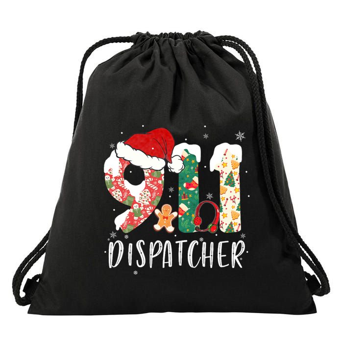 Christmas 911 Dispatcher SantaS Favorite 911 Dispatcher Drawstring Bag
