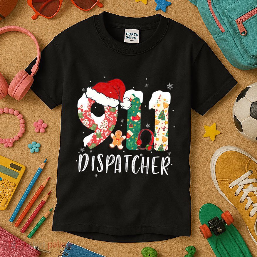 Christmas 911 Dispatcher SantaS Favorite 911 Dispatcher Kids T-Shirt