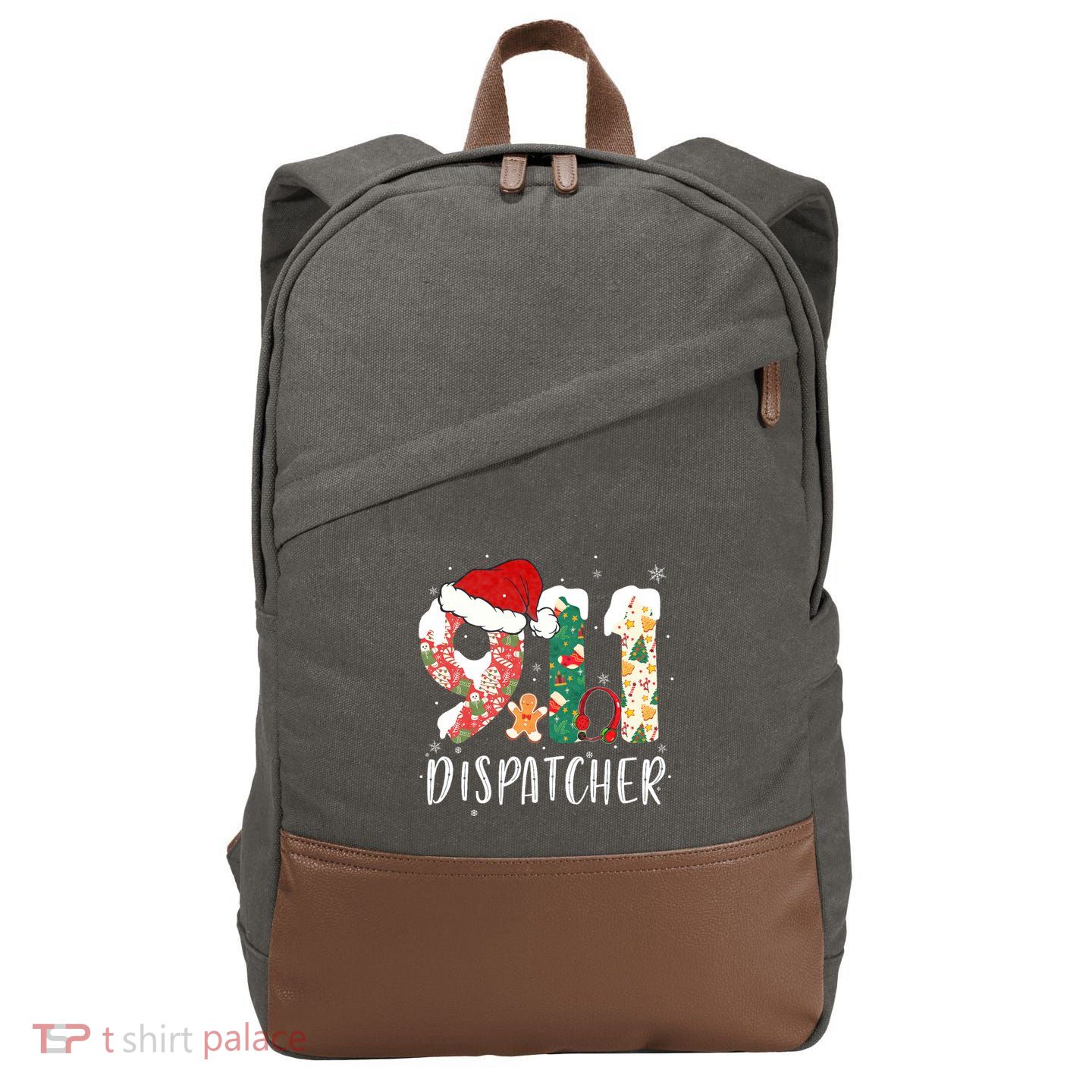 Christmas 911 Dispatcher SantaS Favorite 911 Dispatcher Cotton Canvas Backpack