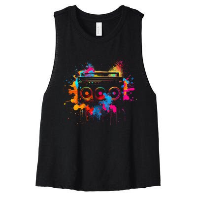 Cassette 90s Outfit Retro Vintage 80s Party Women's Racerback Cropped Tank