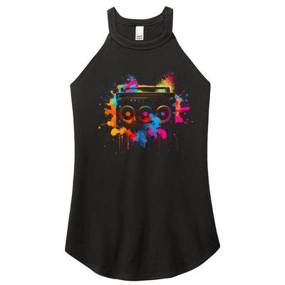 Cassette 90s Outfit Retro Vintage 80s Party Women’s Perfect Tri Rocker Tank