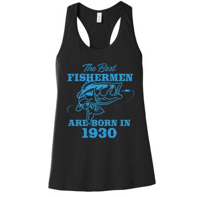 Cute 93 Year Old Fisherman Fishing 1930 93rd Birthday Women's Racerback Tank