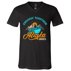 Cruising Alaska 2025 Alaskan Cruise Family Matching V-Neck T-Shirt