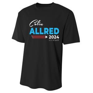 Colin Allred 2024 For Us Senate Texas Tx Democrat Senator Performance Sprint T-Shirt