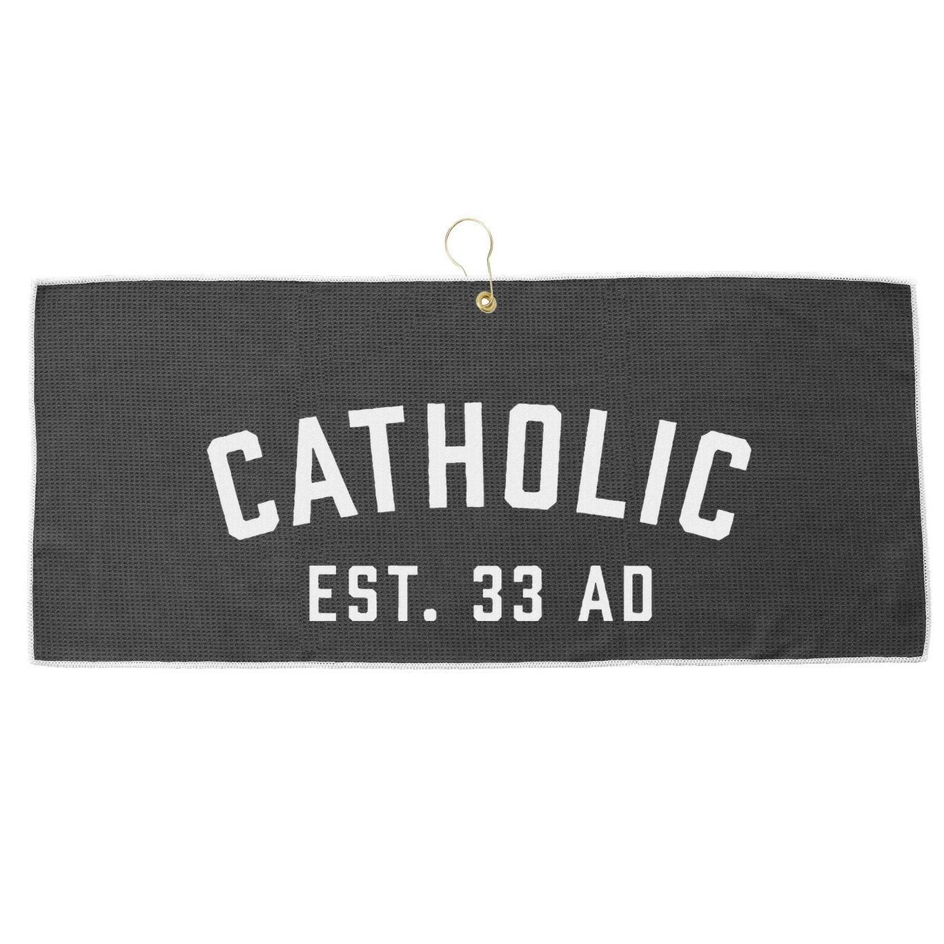 Catholic Ad 33 Christian Religious Large Microfiber Waffle Golf Towel