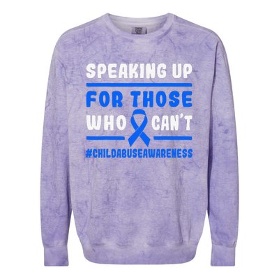 Child Abuse Awareness Month Blue Ribbon Domestic Violence Colorblast Crewneck Sweatshirt