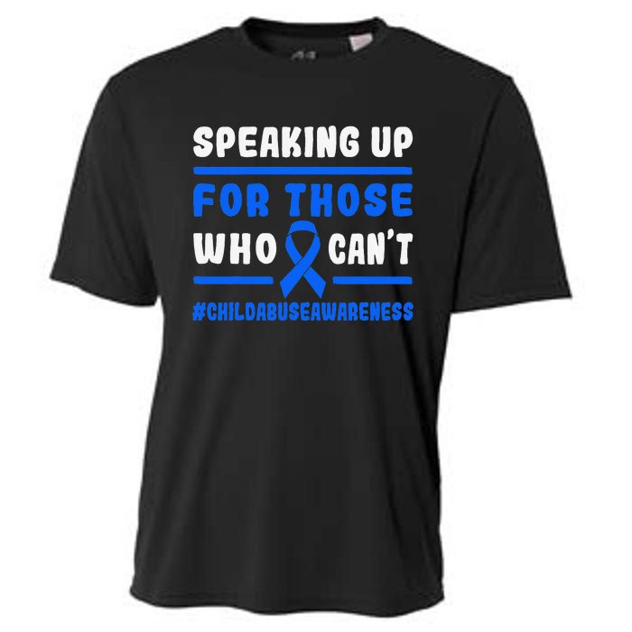 Child Abuse Awareness Month Blue Ribbon Domestic Violence Cooling Performance Crew T-Shirt