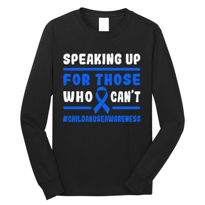 Child Abuse Awareness Month Blue Ribbon Domestic Violence Long Sleeve Shirt