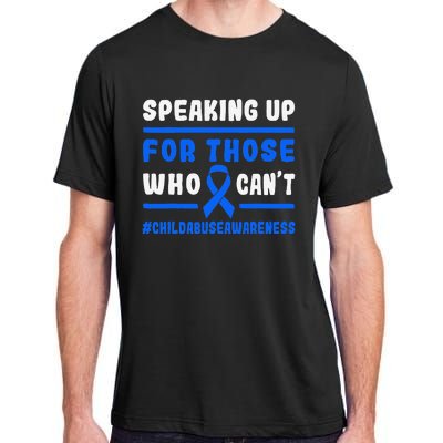 Child Abuse Awareness Month Blue Ribbon Domestic Violence Adult ChromaSoft Performance T-Shirt