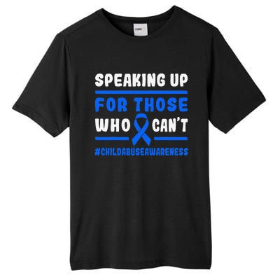 Child Abuse Awareness Month Blue Ribbon Domestic Violence Tall Fusion ChromaSoft Performance T-Shirt