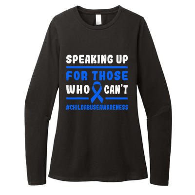 Child Abuse Awareness Month Blue Ribbon Domestic Violence Womens CVC Long Sleeve Shirt