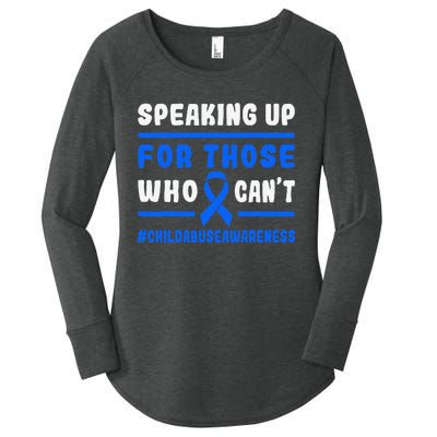 Child Abuse Awareness Month Blue Ribbon Domestic Violence Women's Perfect Tri Tunic Long Sleeve Shirt