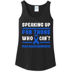 Child Abuse Awareness Month Blue Ribbon Domestic Violence Ladies Essential Tank