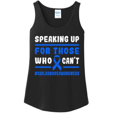 Child Abuse Awareness Month Blue Ribbon Domestic Violence Ladies Essential Tank