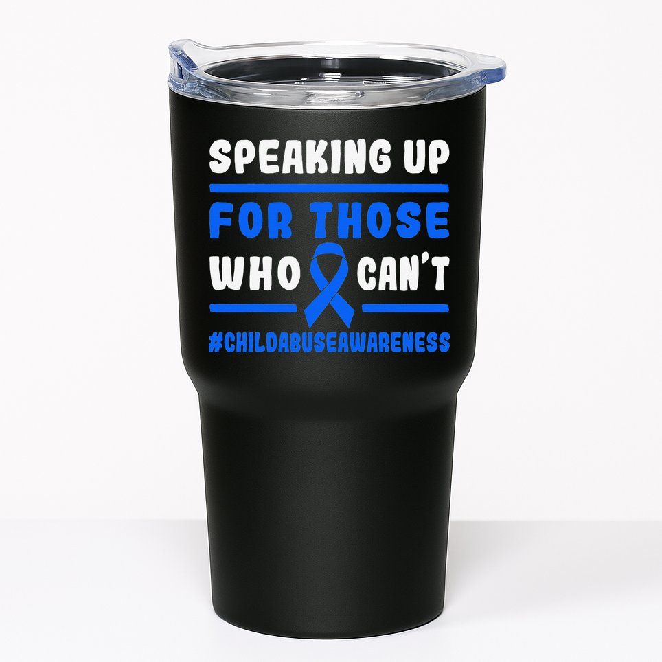 Child Abuse Awareness Month Blue Ribbon Domestic Violence Tumbler