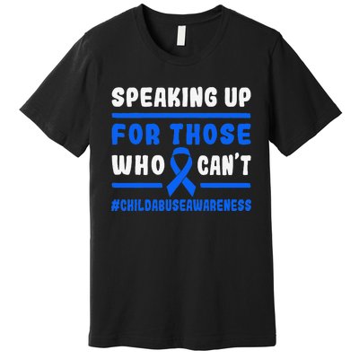 Child Abuse Awareness Month Blue Ribbon Domestic Violence Premium T-Shirt