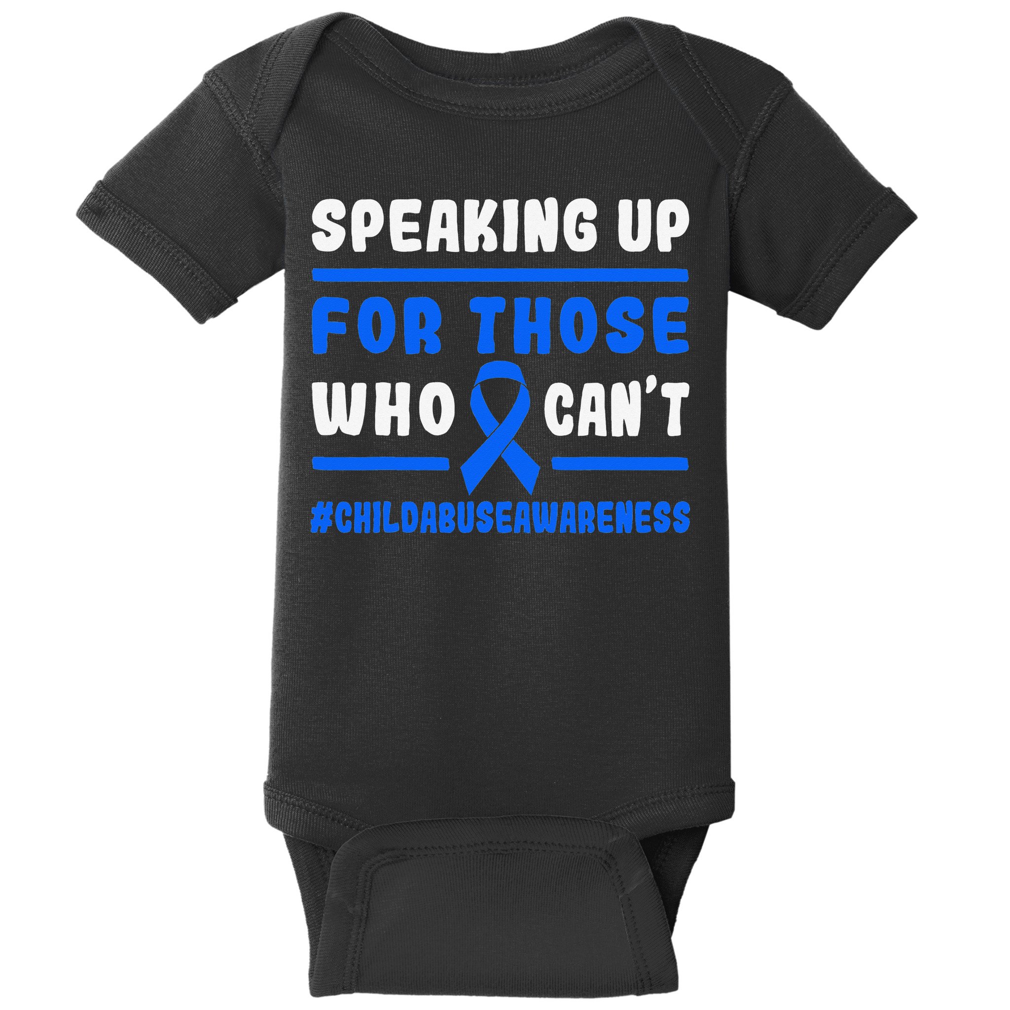 Child Abuse Awareness Month Blue Ribbon Domestic Violence Baby Bodysuit