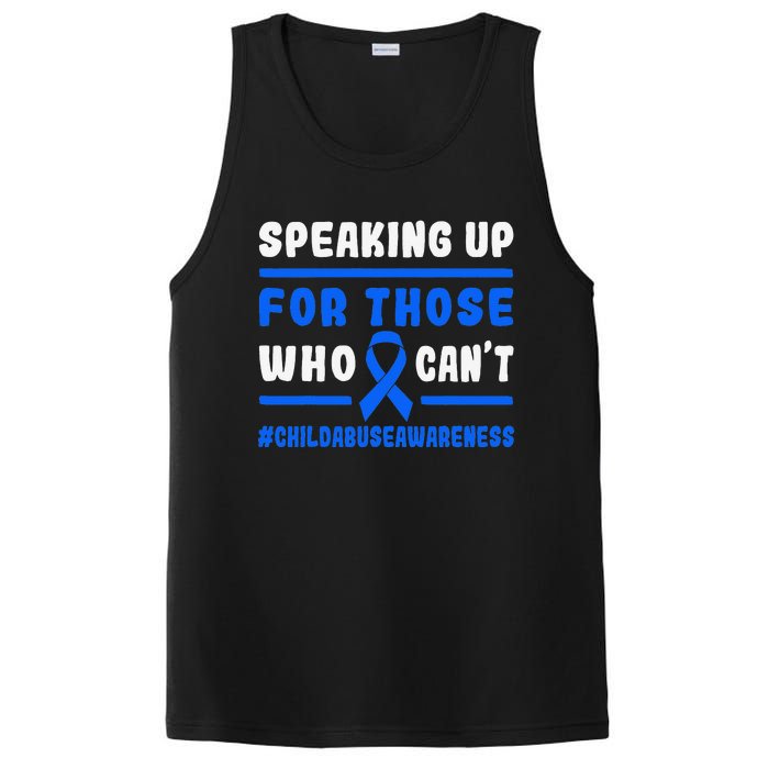 Child Abuse Awareness Month Blue Ribbon Domestic Violence PosiCharge Competitor Tank