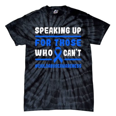 Child Abuse Awareness Month Blue Ribbon Domestic Violence Tie-Dye T-Shirt