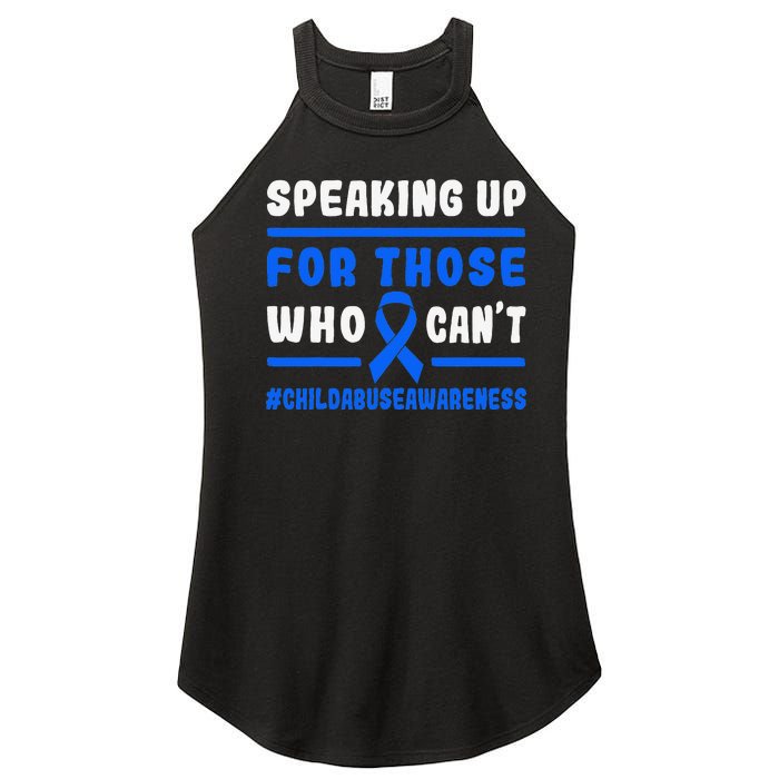 Child Abuse Awareness Month Blue Ribbon Domestic Violence Women’s Perfect Tri Rocker Tank