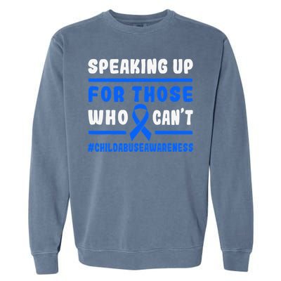 Child Abuse Awareness Month Blue Ribbon Domestic Violence Garment-Dyed Sweatshirt