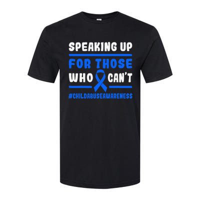 Child Abuse Awareness Month Blue Ribbon Domestic Violence Softstyle® CVC T-Shirt