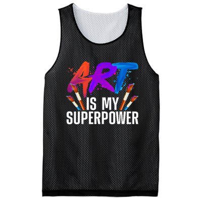 Cool Art Art Teacher Artist Painter Superpower Mesh Reversible Basketball Jersey Tank