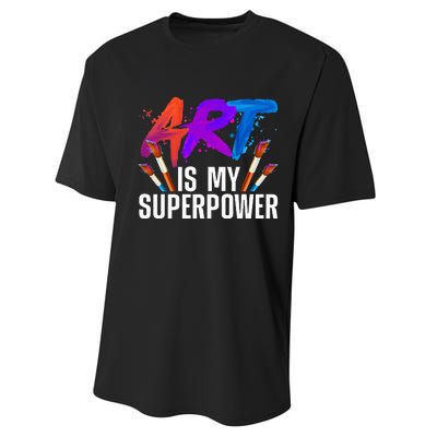 Cool Art Art Teacher Artist Painter Superpower Performance Sprint T-Shirt