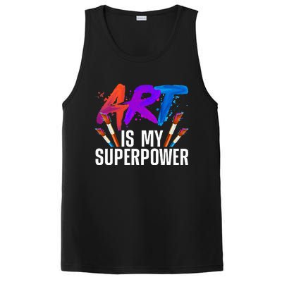 Cool Art Art Teacher Artist Painter Superpower PosiCharge Competitor Tank