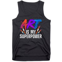 Cool Art Art Teacher Artist Painter Superpower Tank Top