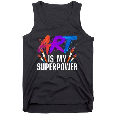 Cool Art Art Teacher Artist Painter Superpower Tank Top