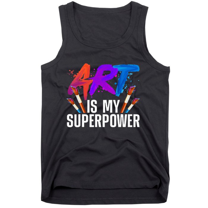 Cool Art Art Teacher Artist Painter Superpower Tank Top