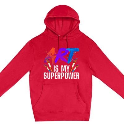 Cool Art Art Teacher Artist Painter Superpower Premium Pullover Hoodie