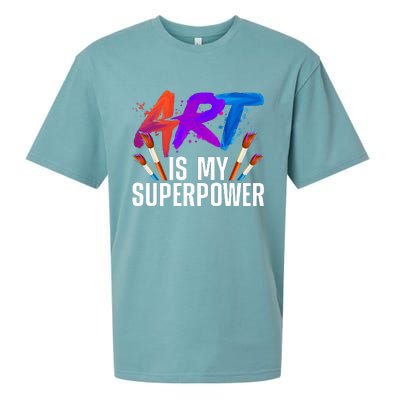 Cool Art Art Teacher Artist Painter Superpower Sueded Cloud Jersey T-Shirt