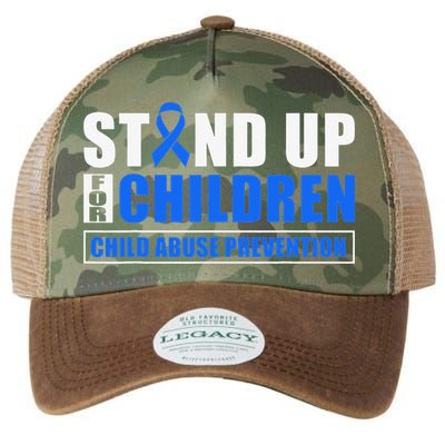 Child Abuse Awareness Month Blue Ribbon Gnome Legacy Tie Dye Trucker Hat