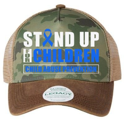 Child Abuse Awareness Month Blue Ribbon Gnome Legacy Tie Dye Trucker Hat