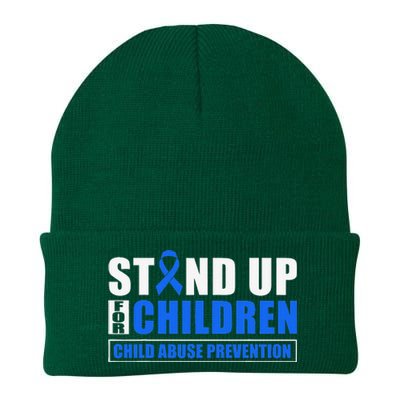 Child Abuse Awareness Month Blue Ribbon Gnome Knit Cap Winter Beanie