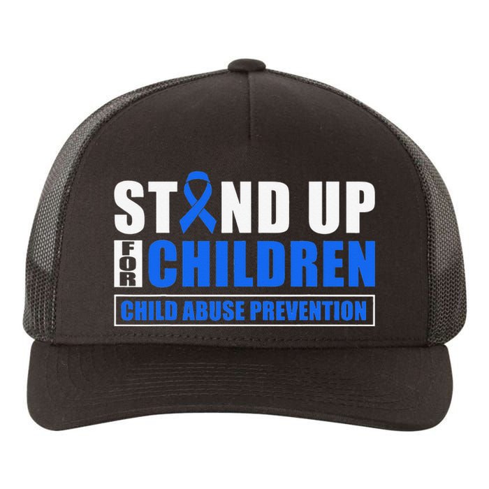 Child Abuse Awareness Month Blue Ribbon Gnome Yupoong Adult 5-Panel Trucker Hat