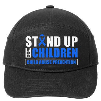 Child Abuse Awareness Month Blue Ribbon Gnome 7-Panel Snapback Hat