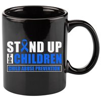 Child Abuse Awareness Month Blue Ribbon Gnome 11oz C Handle Ceramic Mug